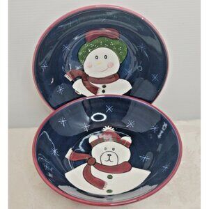 Christmas Twilight Collection Laurie Gates 8"X2 Soup Bowls The Cellar Lot of 4 N